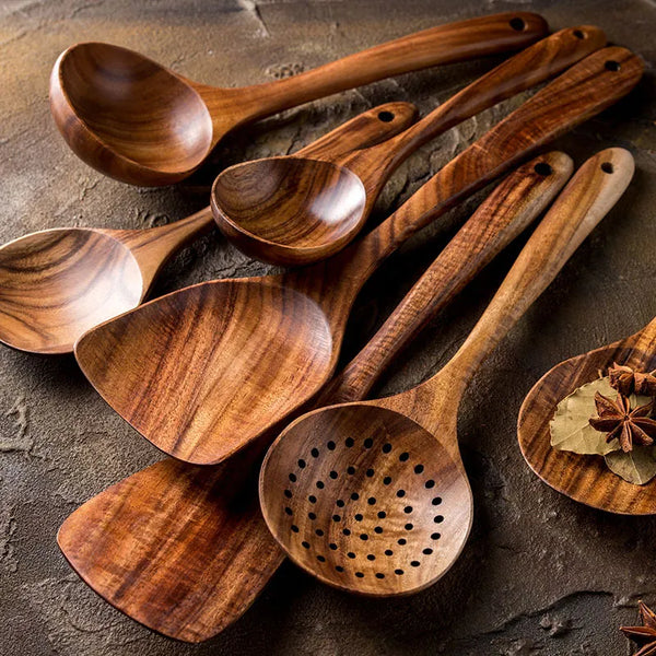 Thailand Teak Wood Tableware Set