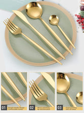 24-Piece Gold Stainless Steel Dinnerware Cutlery Set