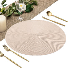 6 Round Braided Placemats Set